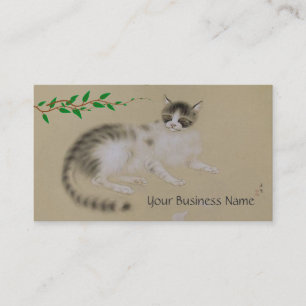 Carte de visite japonais vintage de chat