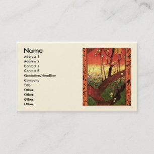 Carte De Visite Japonisme : Arbre à prune fleuri par Vincent van G