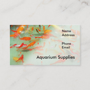 Carte De Visite Jardin d'aquarium ou d'eau avec le poisson rouge