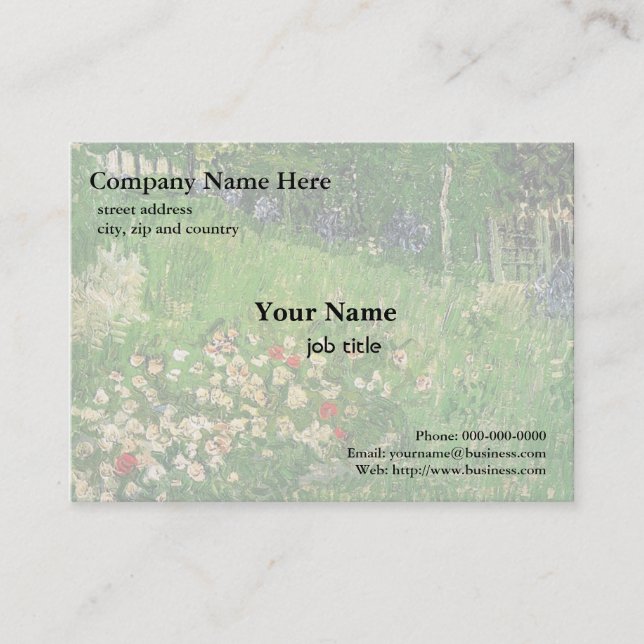 Carte De Visite Jardin de Daubigny par Vincent van Gogh (Devant)