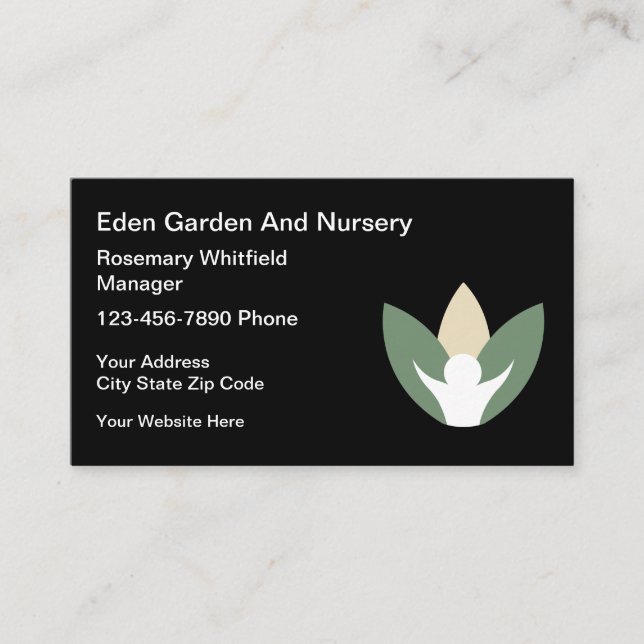 Carte De Visite Jardin De Détail Et Pépinière (Devant)