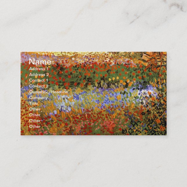 Carte De Visite Jardin de fleurs (F430) Van Gogh Art (Devant)