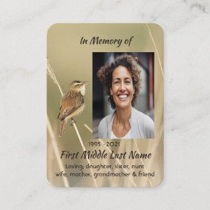 Carte De Visite Jardin de la nature photo commémorative chrétienne