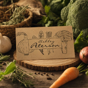 Carte De Visite Jardin de légumes sains & papier craft