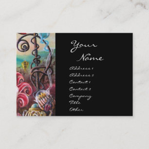 Carte De Visite JARDIN DE MELISSA noir blanc fuchsia violet bleu