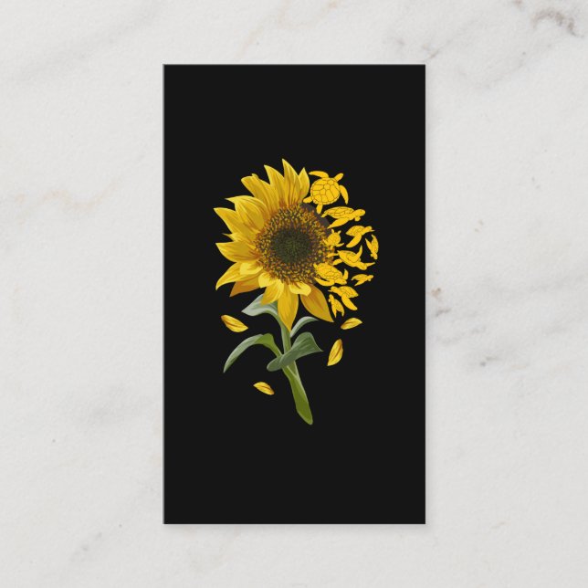 Carte De Visite Jardin de tournesol de la tortue Sensibilisation d (Devant)