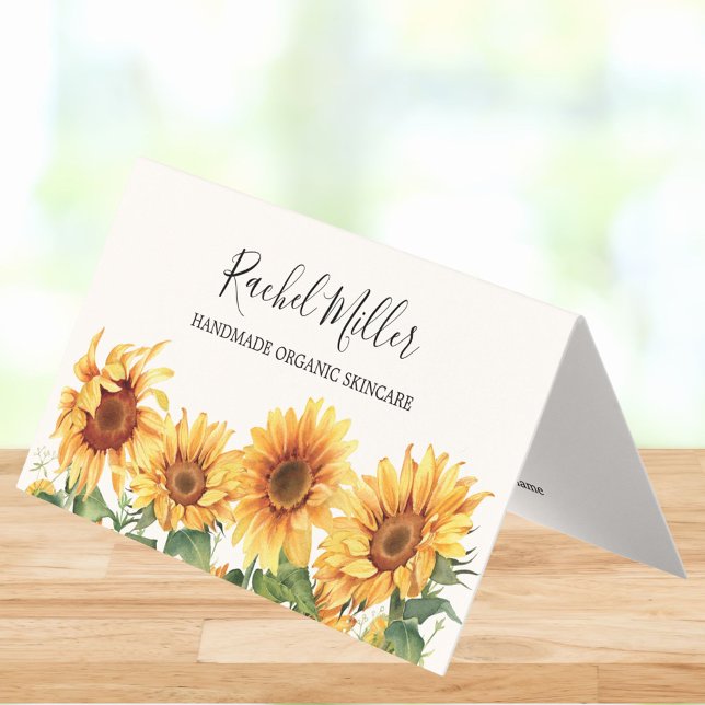 Carte De Visite Jardin de tournesol jaune rustique plié (In situ)