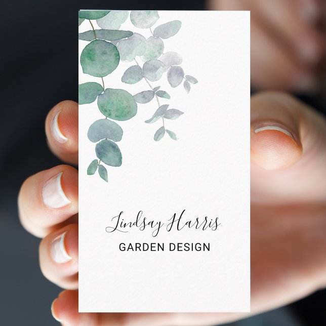 Carte De Visite Jardin Design Aquarelle Eucalyptus (Créateur téléchargé)