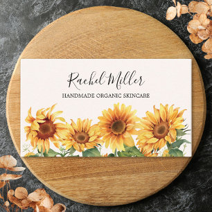 Carte De Visite Jardin Élégant Rustique Tournesol Jaune