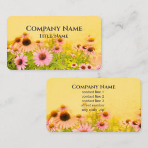 Carte De Visite jardin ensoleillé fleurs de cône rose personnalisé