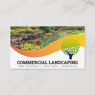 Carte De Visite Jardin extérieur Logo de l'arbre Paysage