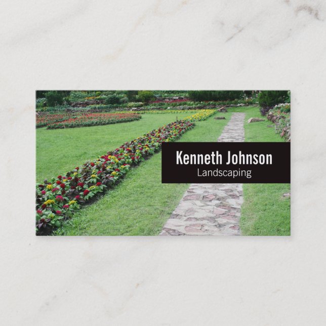 Carte De Visite Jardin fleuri | Paysage (Devant)