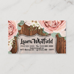 Carte de visite Jardin géométrique Rose Barn Wood