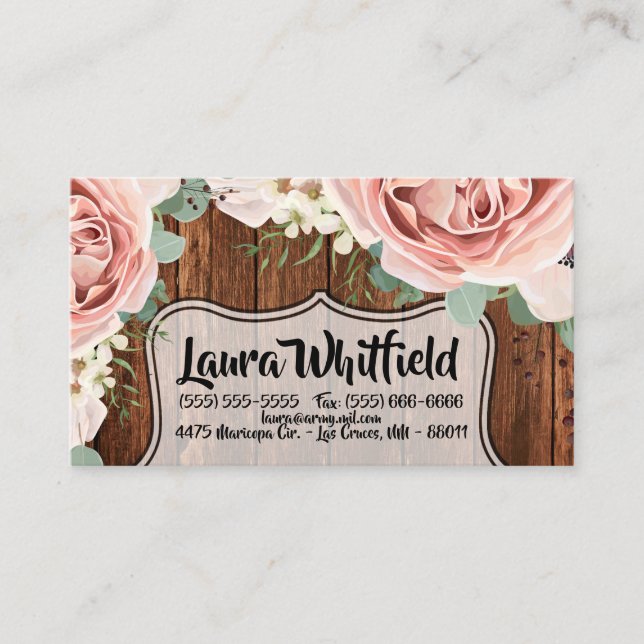 Carte de visite Jardin géométrique Rose Barn Wood  (Devant)