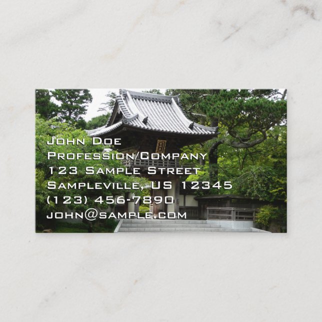 Carte De Visite Jardin japonais de thé à San Francisco (Devant)