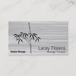 Carte De Visite Jardin Japonais Dégradé de Bambou Rayé