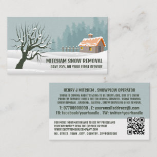 Carte De Visite Jardin Neige, Snow Removal Company Publicité