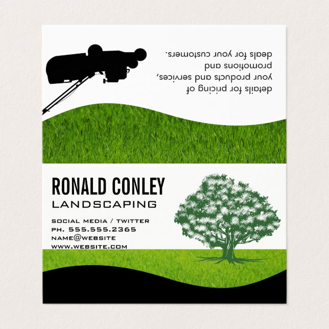 Carte De Visite Jardin paysager | Logo de l'arbre (Extérieur déplié)
