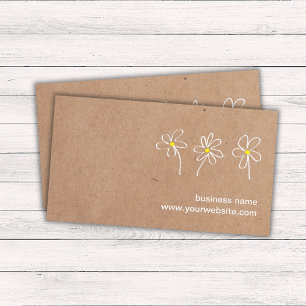 Carte De Visite Jardin paysager minimaliste aux fleurs blanches 