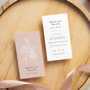 Carte De Visite Jardin secret   Médias sociaux verticaux floraux