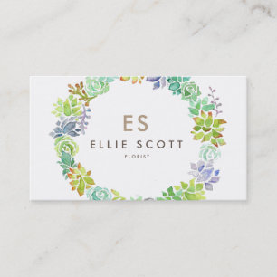 Carte De Visite Jardin Succulent   Gras