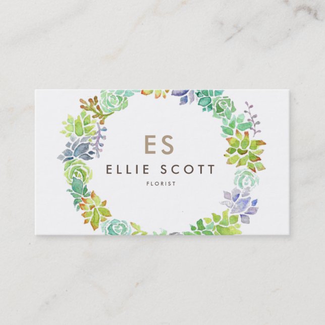 Carte De Visite Jardin Succulent | Gras (Devant)