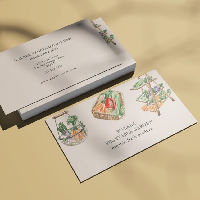 Carte De Visite Jardin végétal aquarelle (Créateur téléchargé)