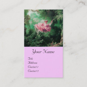 Carte De Visite Jardin vert, Rococo rose Lady sur le Monogramme à 