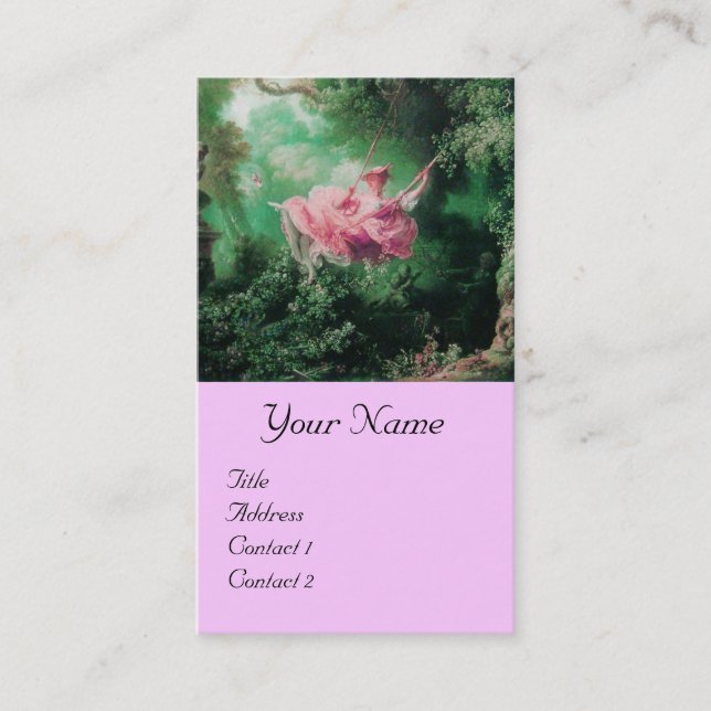 Carte De Visite Jardin vert, Rococo rose Lady sur le Monogramme à  (Devant)