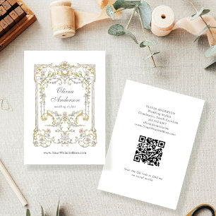 Carte De Visite Jardin vintage   Coloré et Luxe avec code QR