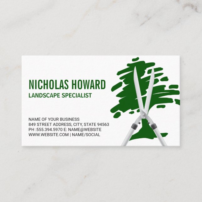 Carte De Visite Jardinage | Paysage | Logo de l'arbre (Devant)