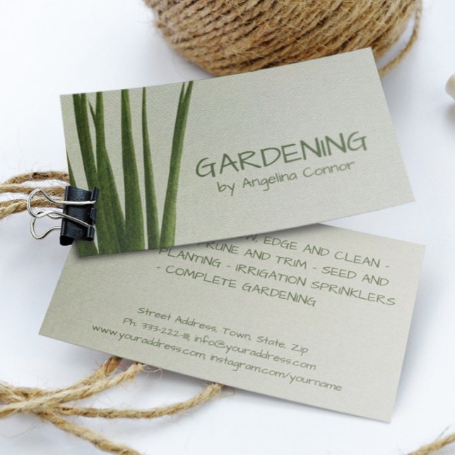 Carte De Visite Jardinage soin de la pelouse Paysage Design Archit (Perfect for business)
