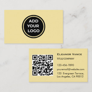 Carte de visite Jaune Beurre Ajouter un logo avec 