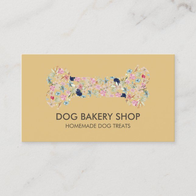Carte De Visite Jaune Brown fait maison Traitements de chien (Devant)