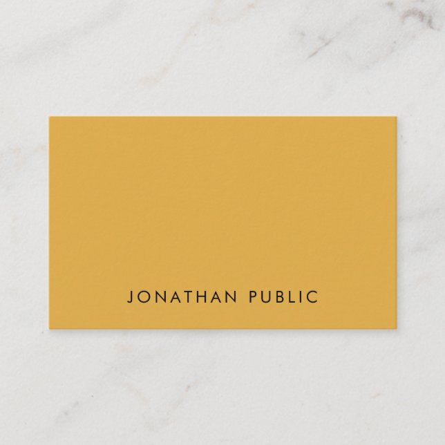 Carte De Visite Jaune Brown Vert moderne Élégant Simple Modèle (Devant)