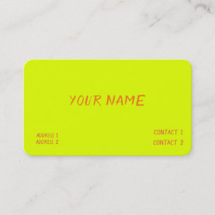 Carte De Visite jaune chartreuse - décontracté