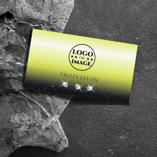 Carte De Visite Jaune Chic Jaune Noir Gradient Bijoux étincelants 