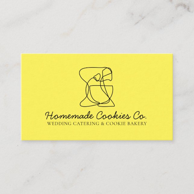 Carte De Visite Jaune Chic Simple Cuisine Maison Boulangerie Cuisi (Devant)