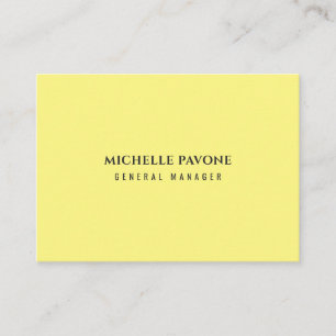 Carte De Visite Jaune clair élégant simple uni professionnel