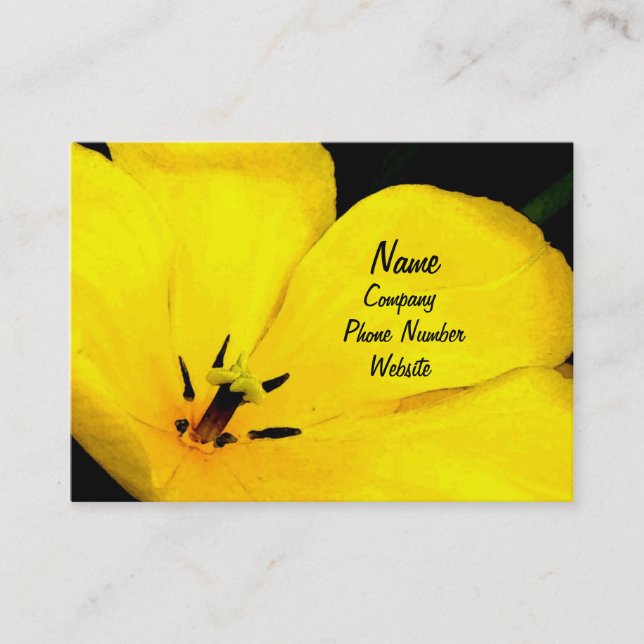 Carte de visite jaune de fleur (Devant)