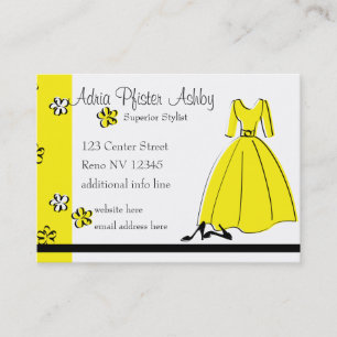 Carte De Visite Jaune de mode de Fling de ressort