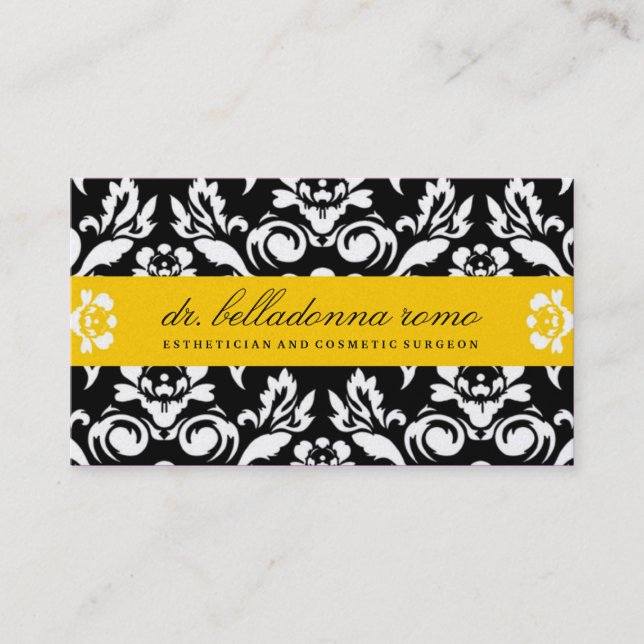 Carte De Visite jaune d'or de la damassé 311-Belladonna (Devant)