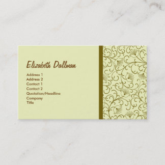 Carte De Visite Jaune d'or élégant