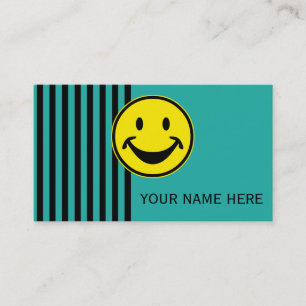Carte De Visite Jaune drôle et rayures + votre backg. et idée