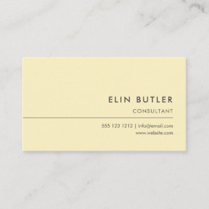 Carte De Visite Jaune en pastel minimaliste professionnel simple