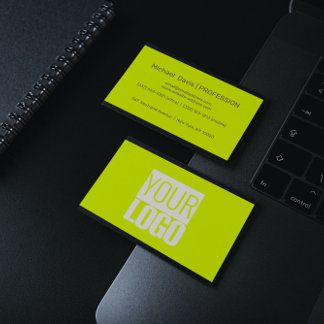 Carte De Visite jaune fluorescent - ajoutez votre logo
