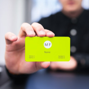Carte De Visite jaune fluorescent monogrammé