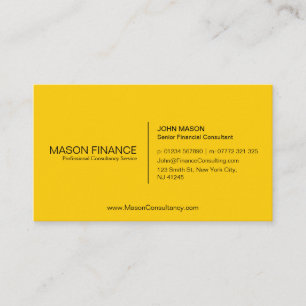 Carte de visite jaune générique simple