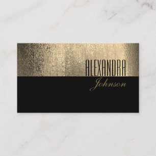 Carte De Visite Jaune Gold et Noir Simple Élégant Professionnel