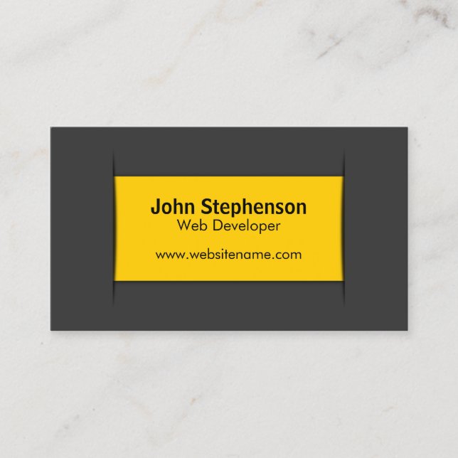 Carte De Visite Jaune gris moderne (Devant)